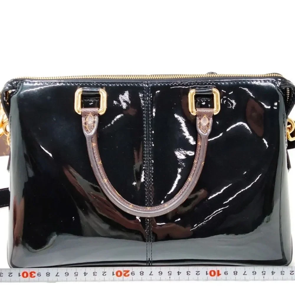 Louis Vuitton LV Handbag M54626 Miroir Black Patent LV Canvas Top Handle Tote - Picture 2 of 16